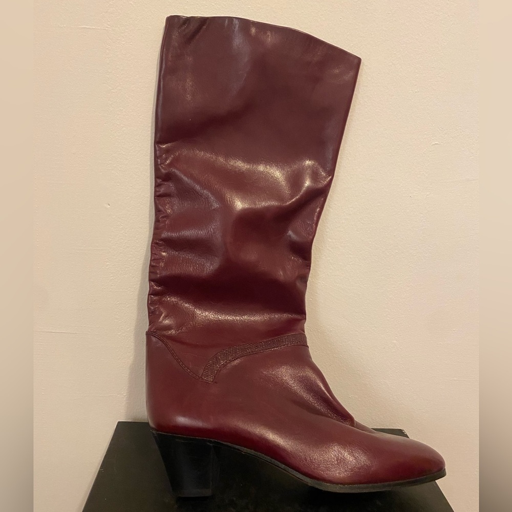 Burgundy Nappa Leather Boots